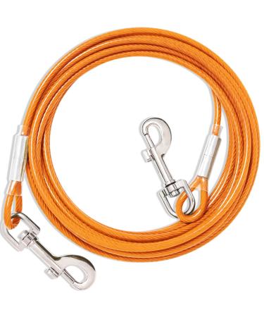 Tie Out Leashes For Dogs 3/6/9/15m Tie Out Cables For Dog Yard Leash Yard Leash For Medium to Large Dogs (Orange 15m) 15m Orange