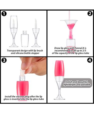 20 Pieces 8ml Lip Gloss Tubes - Mini Wineglass Shaped Containers for Lip Balm - Refillable Bottles with Funnels - Transparent - Buy Online on GoSupps.com