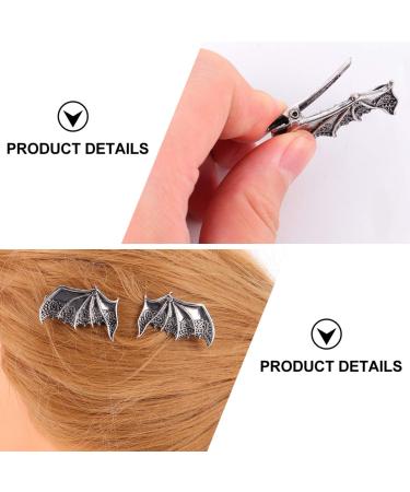 FRCOLOR Gothic Metal Bat Wings Hair Clip 2pcs for Halloween Party Costume - Silver - Buy Online on GoSupps.com