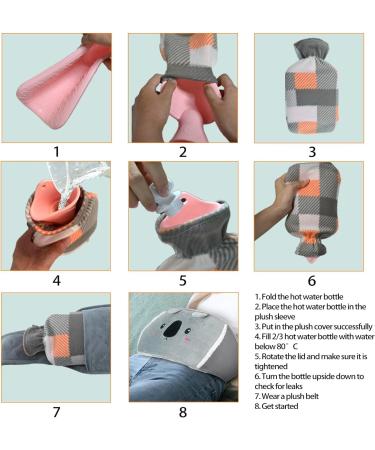 JIAABCHOMO Hot Water Bottle Belt with Cover - Wearable Hands-Free Strap for Neck, Shoulder, Period Pain - Natural Rubber Hot Water Bag - Buy Online on GoSupps.com