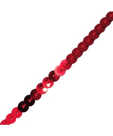 Mandala Craft 6mm Red Sequin Trim by The Yard - 100 Yards Metallic Sequin Strand for Crafts and Sewing - Buy Online on GoSupps.com