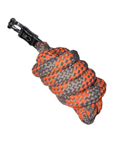 Brama-West lead rope Soft & Thick - tie rope for horses ponies Shetlands - panic hook - approx. 180cm - neon orange/silver