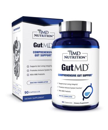 1MD Nutrition GutMD - L-Glutamine and Prebiotic for Gut Integrity | Promote Digestive Tract Health | 90 Capsules 90 Count (Pack of 1)