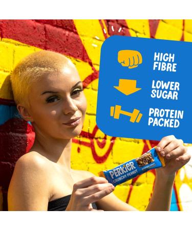 Perkier Crunchy Peanut Snack Bars (30 Pack) - Vegan, Gluten-Free, High Protein & Fiber - Buy Online on GoSupps.com