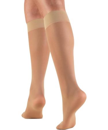 Truform Compression Knee High Stockings 8-15 mmHg - Beige Large (2 Pack) for Optimal Support & Style - Buy Online on GoSupps.com
