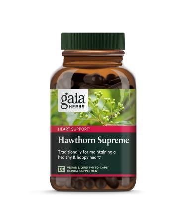 Gaia Herbs Hawthorn Supreme - Hawthorn Berry Supplement to Support Heart Health - for Use at Every Age and Stage to Sustain and Support The Heart - 120 Vegan Liquid Phyto-Capsules (60-Day Supply) 120 Count (Pack of 1)
