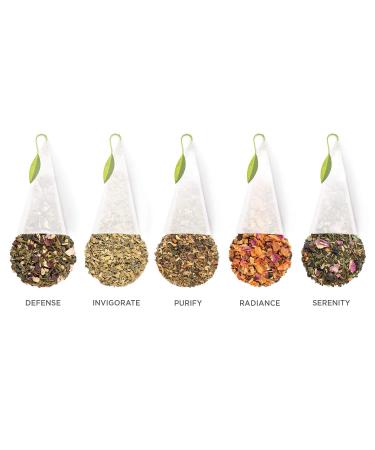 Tea Forte Wellbeing - 20 Pyramid Infusions Box | 5 Teas & Infusions for Wellness | International Shipping Available - Buy Online on GoSupps.com