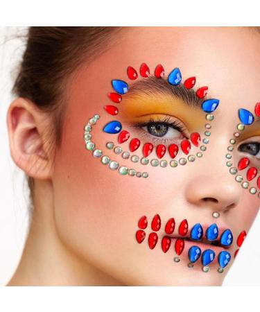Colorful Glow in the Dark Face Jewels Stickers for Halloween | Rhinestone Clown Face Gem Decorations for Kids & Adults - Buy Online on GoSupps.com