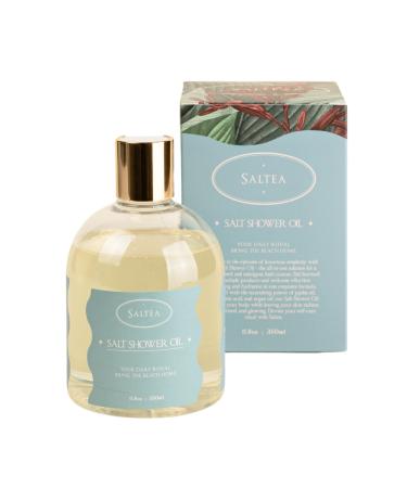 Saltea Salt Shower Oil - Non Greasy Cleansing & Hydrating Without Drying Jojoba Oil and Argan Oil to Balance and Soften Skin - Paraben Phthalate and Sulfate Free Skin Care Products - 11.8 Oz