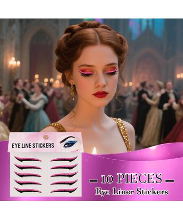 Autocollants Eye Liner R utilisables - D calque Fard Paupi res Femme 10 Pi ces Autocollants Maquillage Yeux R sistants l'Eau Bandes Longue Tenue pour Femmes Rose - Buy Online on GoSupps.com