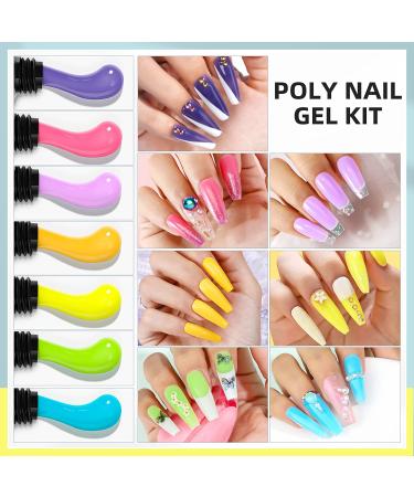 Morovan Glow in the Dark Poly Gel Nail Kit - 7 Colors Nail Extension Builder Gel Manicure Kit - Buy Online on GoSupps.com