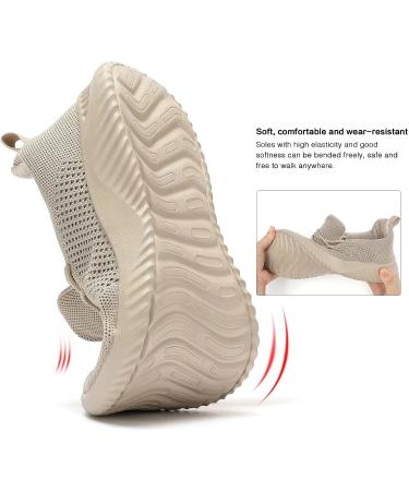 Wrezatro Men's Slip on Walking Shoes - Ultra Light Breathable Non Slip Running Shoes for Casual Fashion and Sports - 10 Khaki - Buy Online on GoSupps.com