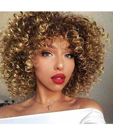 Ombre Afro Kinky Curly Wigs for Black Women | Synthetic Curly Hair - Perfect Daily Style - Buy Online on GoSupps.com