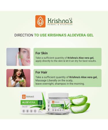 Krishna's Aloe Vera Gel 250g | Pure Non-Sticky Soothing Gel for Skin Body & Hair | Enriched with Vitamin C & E for Dark Spots & Acne - Buy Online on GoSupps.com