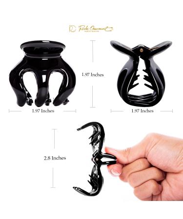 RC Roche Ornament 6 Pcs Womens Pumpkin Hair Claw Clips - No Slip Grip, Strong & Durable, Premium Quality Beauty Accessory - Medium Black (Pack of 6) - Buy Online on GoSupps.com