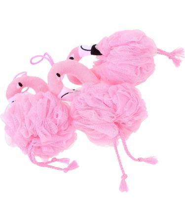 Lurrose 3Pcs Cartoon Flamingo Bath Sponge Loofahs - Fun Body Scrub Mesh Balls for Kids & Hotel Showers - Buy Online on GoSupps.com