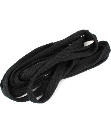 Flat Shoelaces 5/16 Wide - Solid Black Color - 45 (114 cm) Length - Athletic Sneakers, Boots & Shoes - Buy Online on GoSupps.com