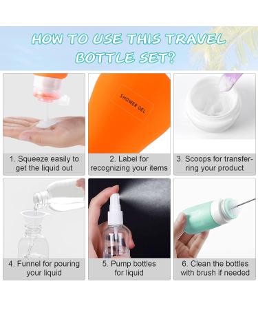 Silicone Travel Bottles Set - 100ml 17-Piece TSA Approved Leak-Proof Shampoo & Lotion Containers - BPA-Free Travel Accessories - Buy Online on GoSupps.com