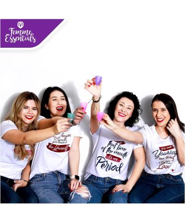 Femme Essentials Menstrual Cup - Discreet & Hygienic Medical Silicone - Includes Satin Bag & German Manual - Blue (1 Pack) - Buy Online on GoSupps.com