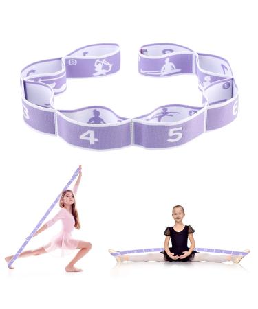 Yoga Stretching Strap Ablelo Yoga Stretch Gurt with 8 loops yoga accessories fitness bikers resistance bands gymnastics band elastic for Pilates dance gymnastics effective stretching (purple) - Buy Online on GoSupps.com