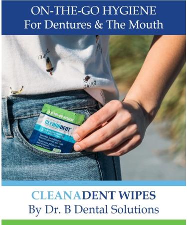 Cleanadent Dental Wipes - Denture Cleaner | Remove Adhesives, Food Stains & Odor | 30 Count Pack by Dr. B Dental Solutions - Buy Online on GoSupps.com