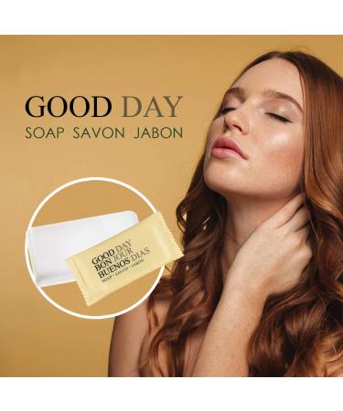 Good Day Hand and Facial Soap 0.85 oz - 50 White Bars | Moisturizing Travel Size Bulk Soap - Ideal for Hotels, Rentals, Charity Donations and Spas - Buy Online on GoSupps.com