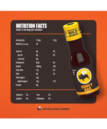 Buffalo Wild Wings Honey BBQ Sauce 12 fl. oz (2 Pack) Bundled With Snack Scout Basting Brush - Buy Online on GoSupps.com