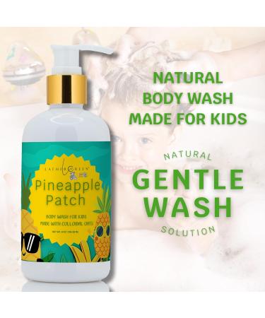 Lather Green Kids Body Wash Plant Based Gentle Moisturizer with Shea Butter Safe for Sensitive Skin Pineapple Patch 3 Pack (8 oz Each) - Buy Online on GoSupps.com