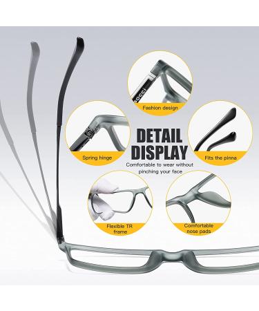 Tusocci Blue Light Blocking Glasses - Matte Transparent Grey | Anti-Eyestrain & UV Glare for Computer, Gaming, Phone, TV - Includes Glasses Case - Buy Online on GoSupps.com