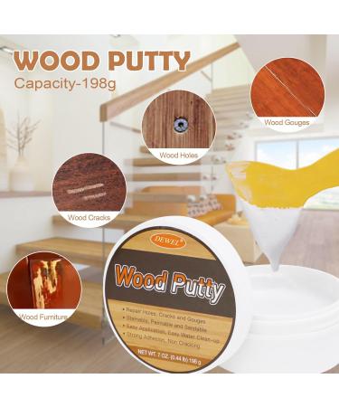 DEWEL Wood Putty Filler - Paintable & Sandable Cherry White Walnut Epoxy Repair Kit & Furniture Marker for Wood Scratch Repairs - Buy Online on GoSupps.com