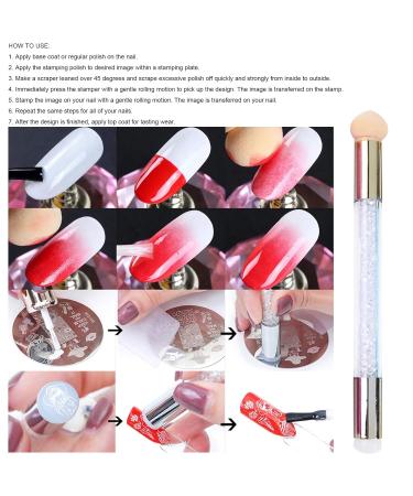 Mwoot Nail Art Brush Set with Nail Stamp Stencil Kit - 6 Brushes for Gel Nail Art Ombre Sponges & Flower Butterfly Stamping Plates - Buy Online on GoSupps.com