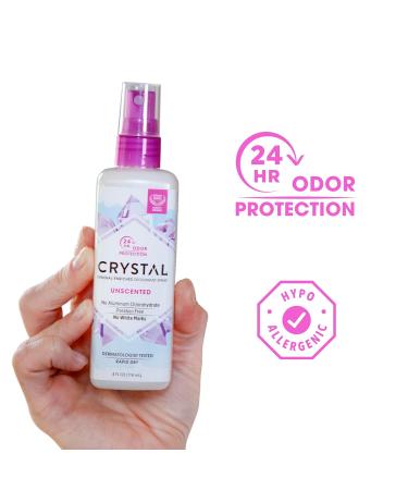CRYSTAL Mineral Deodorant Spray- Unscented Body Deodorant With 24-Hour Odor Protection Aluminium Chloride & Paraben Free 4 FL OZ Pack of 6 Unscented 4 Fl Oz (Pack of 6) - Buy Online on GoSupps.com