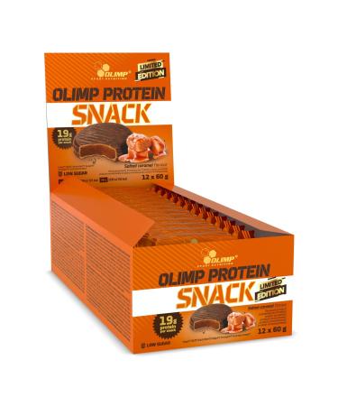 Olimp Sport Nutrition -Protein Snack - Delicious Low Carb Energy Riegel for nutritional supplements with proteins and fiber.Flavor: Salted Caramel (12 x 60 g) Salted Caramel 12 x 60 g