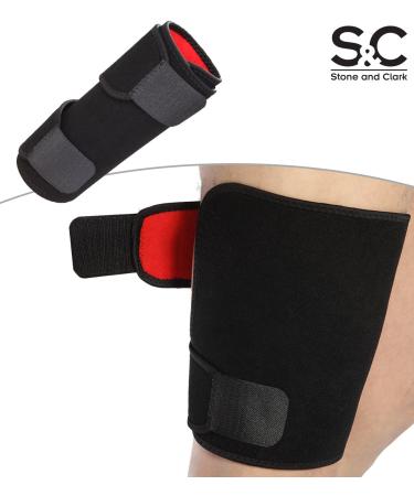 Adjustable Thigh Brace Support | Quadriceps & Hamstring Compression Sleeve for Men and Women - Buy Online on GoSupps.com