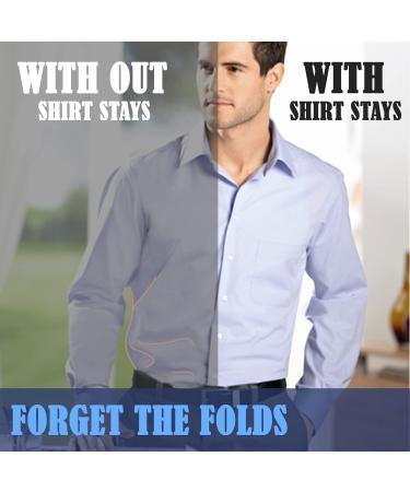 Adjustable Men's Shirt Holders - Elastic Braces with Non-Slip Clamps | Flexible Shirt Bracket - Black (1 Pair) - Buy Online on GoSupps.com