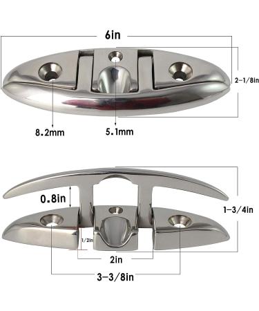 VEITHI Stainless Steel Folding Boat Cleats - 5inch, 4 Pack - Dock Cleats with Fasteners for Deck and Boat - Buy Online on GoSupps.com