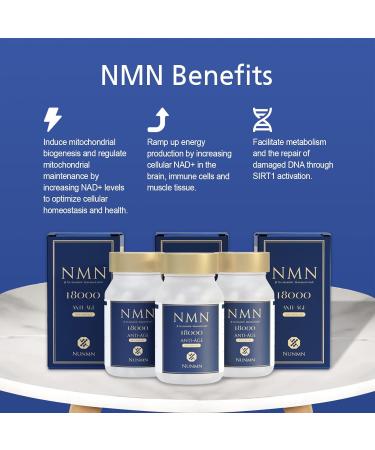 NMN 18000 NAD+ Booster Supplement Nicotinamide Mononucleotide for Cellular Energy Metabolism & Repair. Vitality Muscle Health Healthy Aging 1 Bottle - Buy Online on GoSupps.com