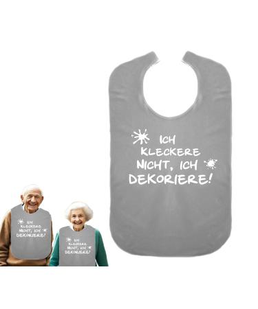 I don't spill I decorate - gift for pension - funny bibs for adult eating apron eating apron clothing protection waterproof ID: 002 gray