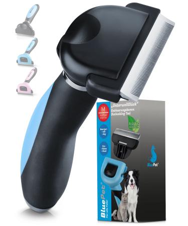 Bluepet "Unterwollgl ck" - up to 90% less loose hair - Shorthair dogs & cats brush ideal for changing fur - removal of the undercoat & care of the top hair 2.0
