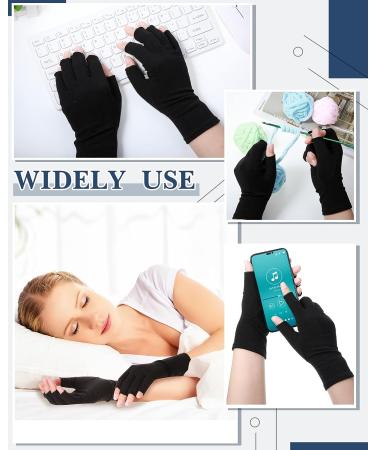 Satinior 5 Pairs Arthritis Compression Gloves - Fingerless Joint Relief Gloves for Daily Work - Large (Black/Gray/Beige/Pink/Purple) - Buy Online on GoSupps.com