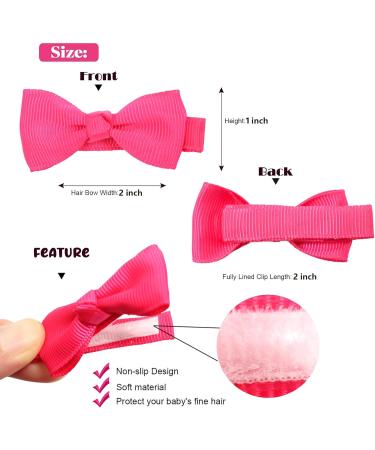 ALinmo 80 Pcs Small 2 Inch Baby Hair Clips - Ribbon Covered Hair Bow Clips for Baby Fine Hair - Buy Online on GoSupps.com