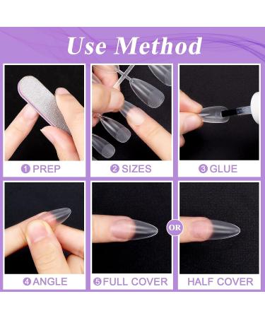 MELLIEX 240pcs Almond Nail Tips - Full Cover Soft Gel Press on Nails Extension - Clear Fake Nails for DIY - 12 Sizes - Buy Online on GoSupps.com