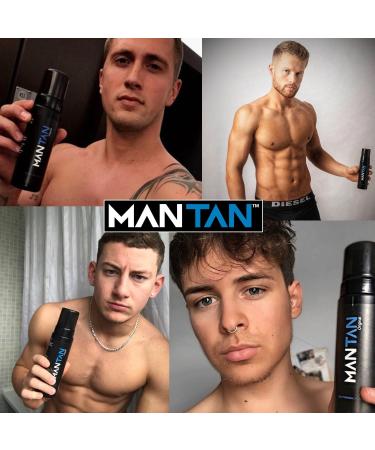 MANTAN - Dark Self Tan for Men | Male Instant Fake Self Tanner Bronzing Mousse For Body Face - Buy Online on GoSupps.com