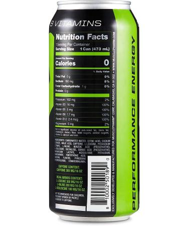 MusclePharm Combat Energy Drink 16oz (Pack of 12) - Green Apple Flavor - Sugar-Free & Calorie-Free - Carbonated with No Artificial Colors or Dyes - Buy Online on GoSupps.com