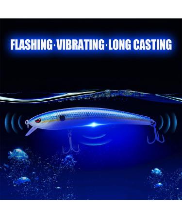 TRUSCEND Electronic Twitching Jerkbait LED Robotic Minnow Fishing Lure - USB Rechargeable - Slow Sinking Bass Lures - BlueGreen - Ideal for Freshwater, Saltwater, Ice, and Night Fishing - Buy Online on GoSupps.com
