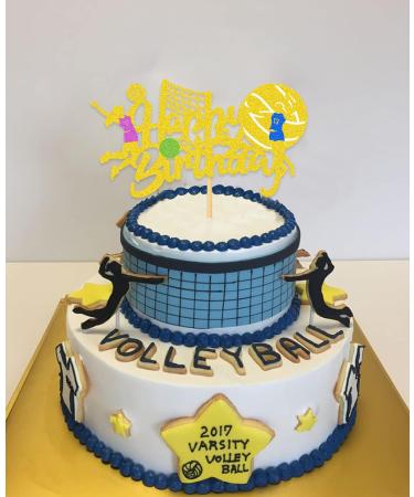 WishFirst Volleyball Cake Topper Girls Volleyball Player Cake Decoration Adult Boys Kids Beach Volleyball Theme Sports Birthday Party Decoration - Buy Online on GoSupps.com