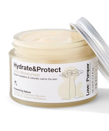 Love & Pamper HYDRATE & PROTECT - Natural Daily Moisturiser Antioxidant-Rich For Dehydrated & Blemish Prone Skin Vitamin E Anti Ageing Green Tea Collagen Boosting Cranberry Plant Powered Hydrating Face Cream_For Skin_Care