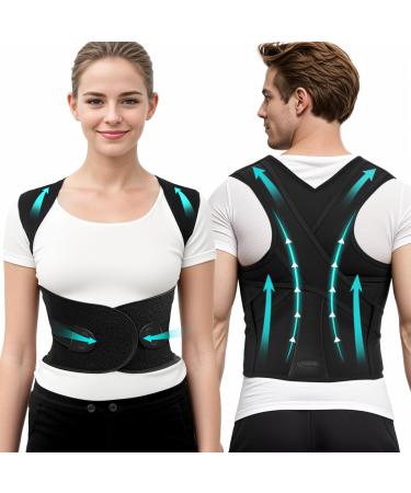 Posture Corrector for Women Back Brace Adjustable Full Shoulder Brace for Mid Upper Spine Support lumbar support Neck Shoulder Back Pain Relief (Small) NL1