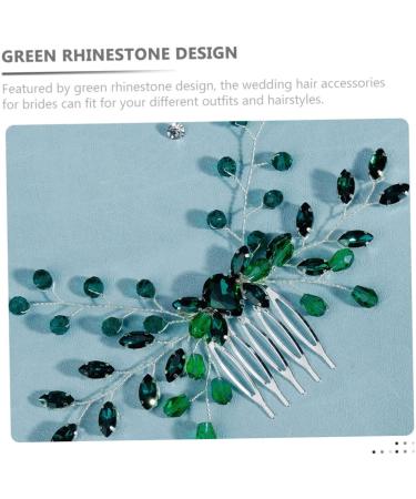 HAPINARY Green Rhinestone Hair Side Comb Hair Accessories for Wedding Girl Headpiece Wedding Hair Accessories for Brides Rhinestone Hair Comb for Wedding Green Crystal Hair Comb - Buy Online on GoSupps.com