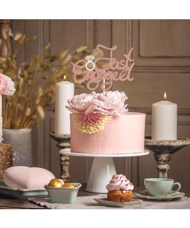Sotpot 1 Pack Just Engaged Cake Topper Rose Gold Glitter We're Engaged Cake Pick Engagement Party Decorations Bridal Engagement Wedding Cupcake Decoration Party Supplies - Buy Online on GoSupps.com